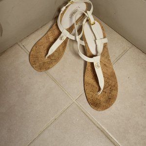 Ralph Lauren Reeta T-Strap Thong Wedge Sandals